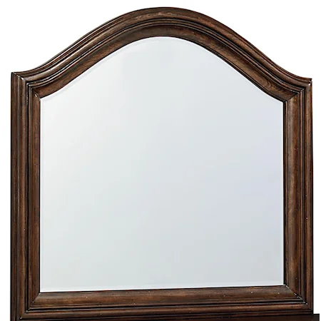 Dresser Mirror with Serpentine Top and Wood Frame